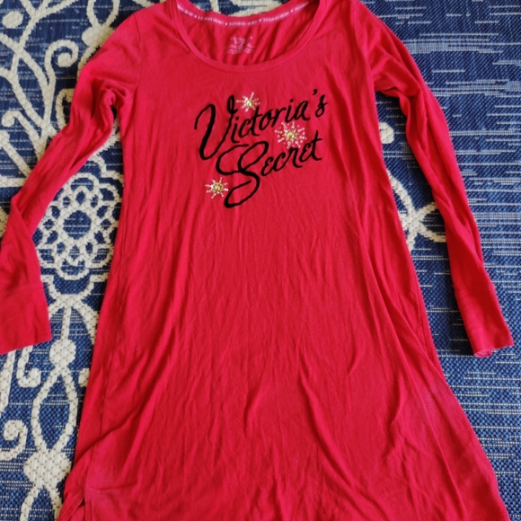 VS Victoria's Secret Red Night Gown with Bling Size Small - Picture 4 of 7